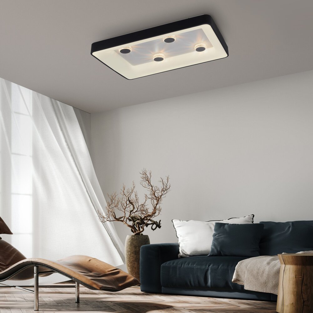 Leuchten-Direkt VERTIGO Plafoniera LED Nero, 1-Luce, Telecomando main product photo