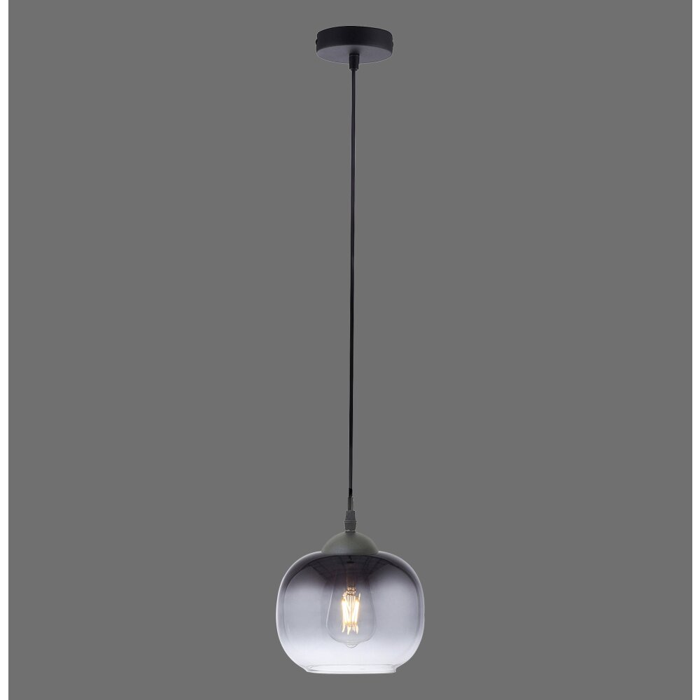 Leuchten-Direkt ZEA Lampada a Sospensione Nero, 1-Luce