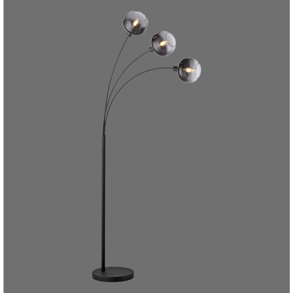 Leuchten-Direkt ZEA Lampada da terra Nero, 3-Luci