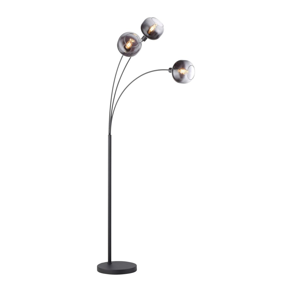 Leuchten-Direkt ZEA Lampada da terra Nero, 3-Luci