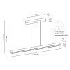 Mixto Lampada a Sospensione LED Cromo, Écru, 1-Luce