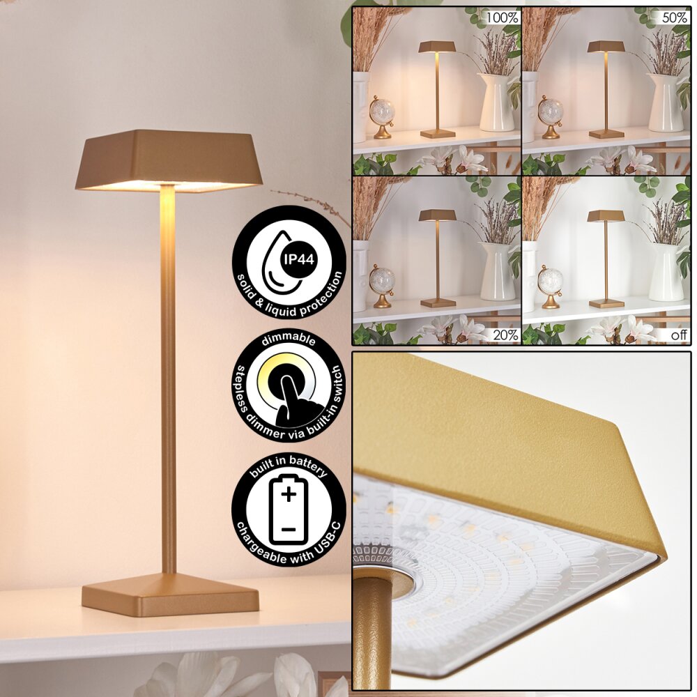 Algeraz Lampada da tavolo LED Ottone, 1-Luce main product photo