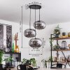 Apedo Lampadario a sospensione - Vetro Grigio fumo, 3-Luci