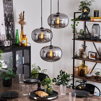 Apedo Lampadario a sospensione - Vetro Grigio fumo, 3-Luci