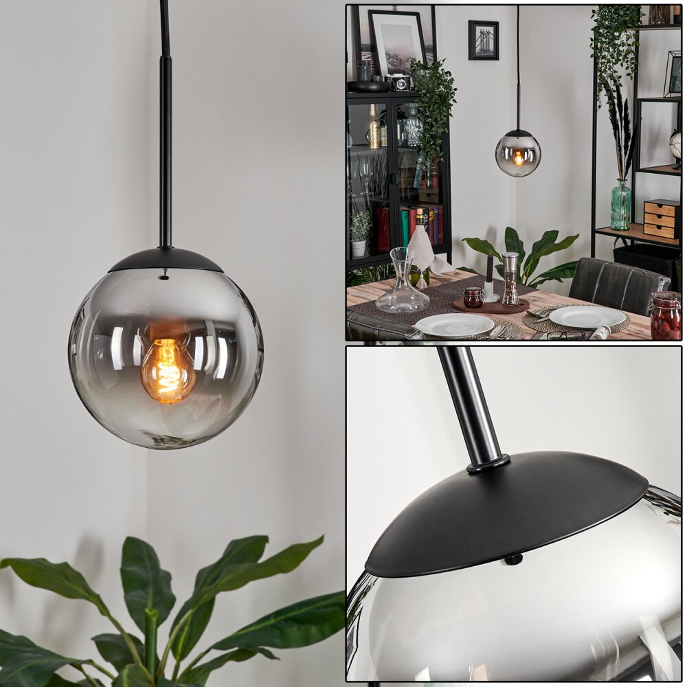 Gastor Lampadario a sospensione - Vetro Cromo, Chiaro, Grigio fumo, 1-Luce main product photo