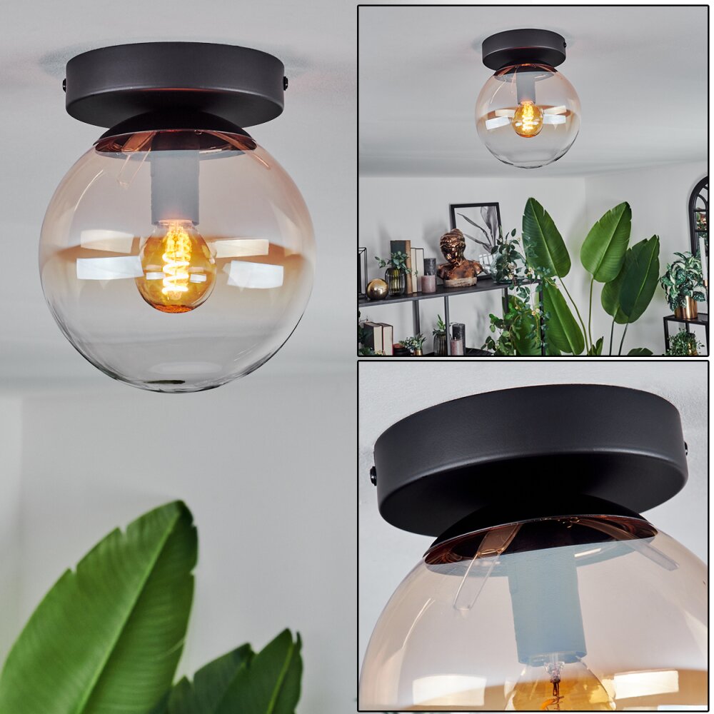 Gastor Plafoniera - Vetro Ambrato, Chiaro, 1-Luce main product photo
