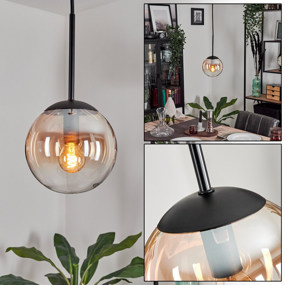 Gastor Lampadario a sospensione - Vetro Ambrato, Chiaro, 1-Luce main product photo