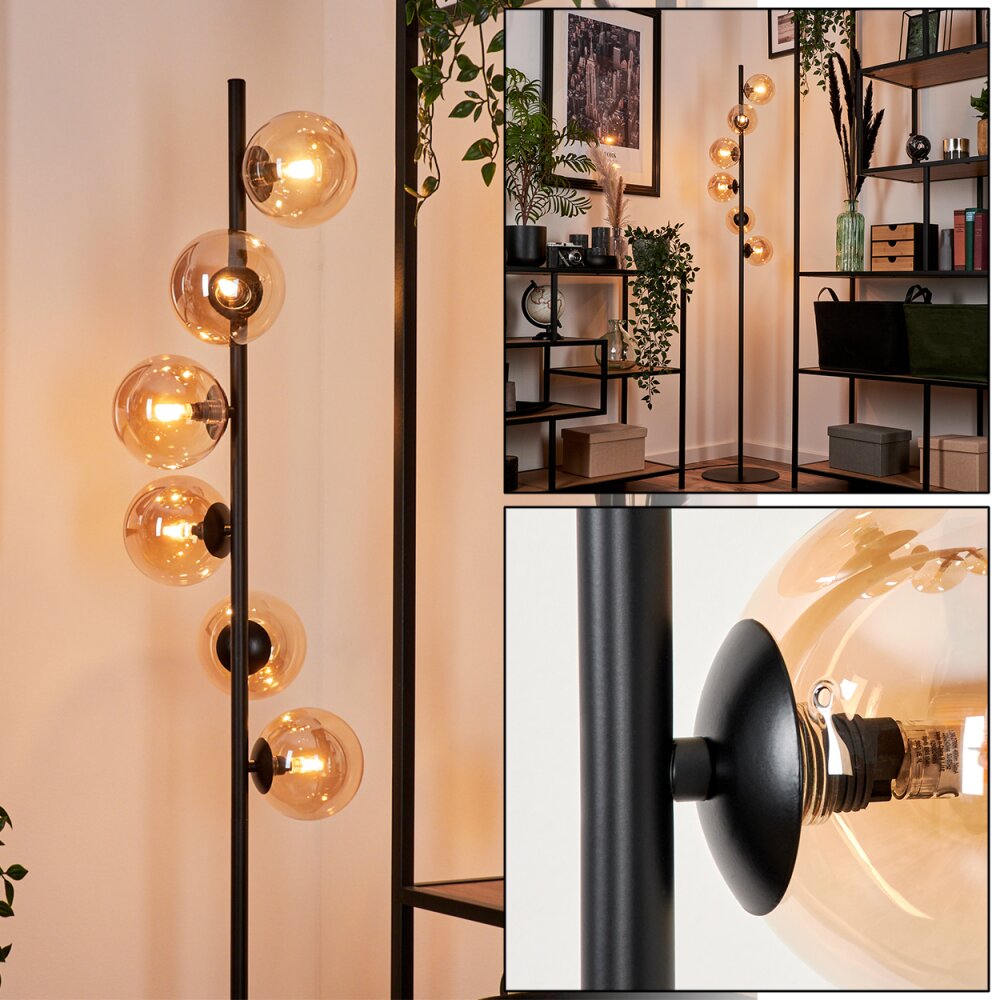 Remaisnil Lampada da terra - Vetro Nero, 6-Luci main product photo
