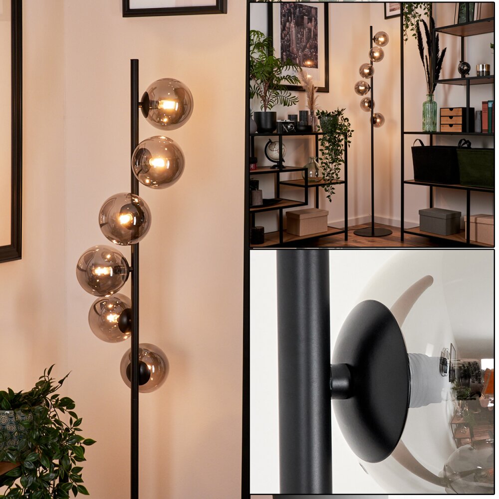 Remaisnil Lampada da terra - Vetro Nero, 6-Luci main product photo