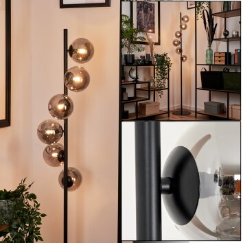 Remaisnil Lampada da terra - Vetro Nero, 6-Luci