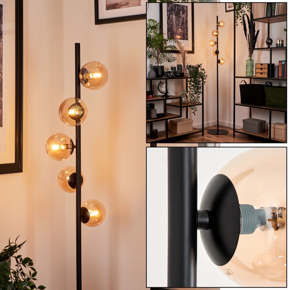 Remaisnil Lampada da terra - Vetro Nero, 5-Luci main product photo