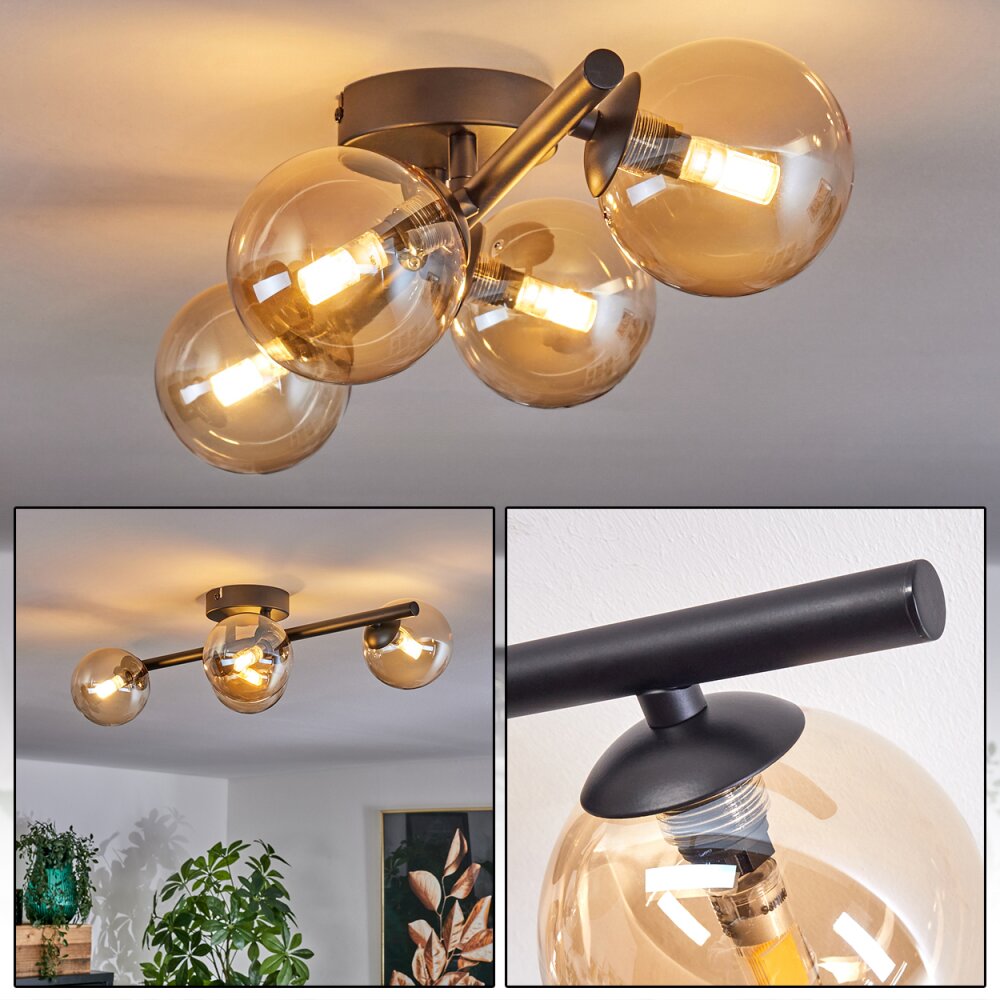 Chehalis Plafoniera - Vetro Ambrato, 4-Luci main product photo