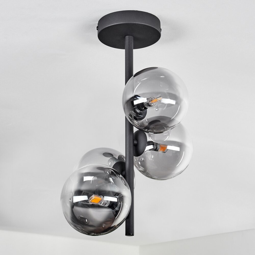 Chehalis Plafoniera - Vetro Chiaro, Grigio fumo, 4-Luci
