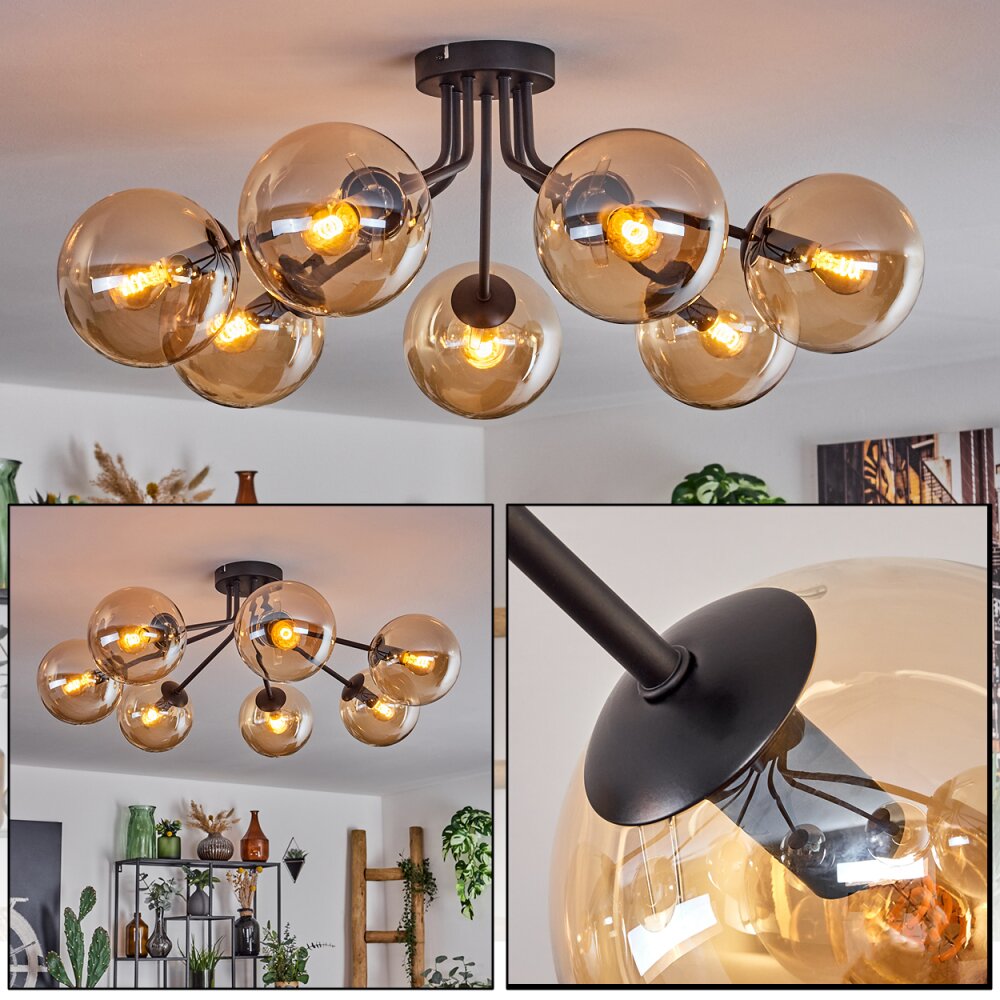 Gastor Plafoniera - Vetro Ambrato, 7-Luci main product photo