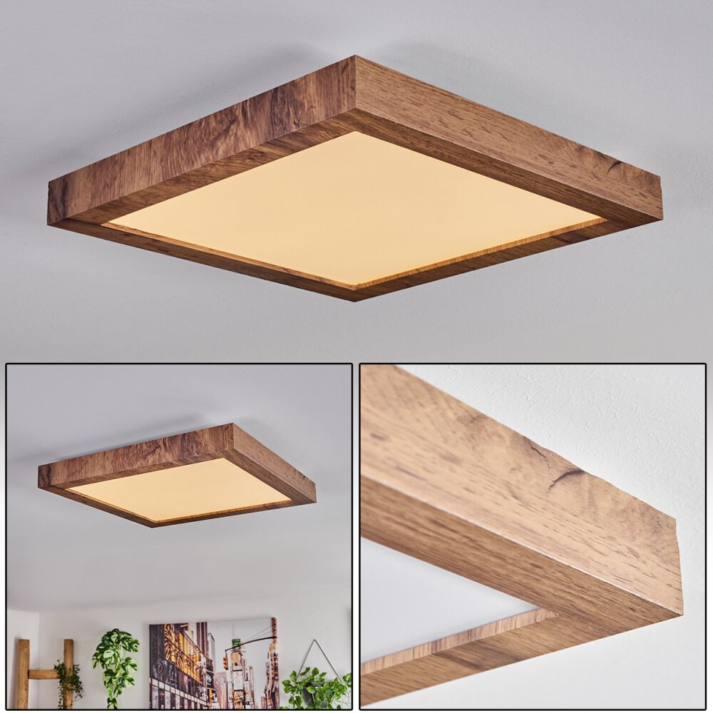 Bealeton Plafoniera LED Marrone, Aspetto del legno, 1-Luce main product photo