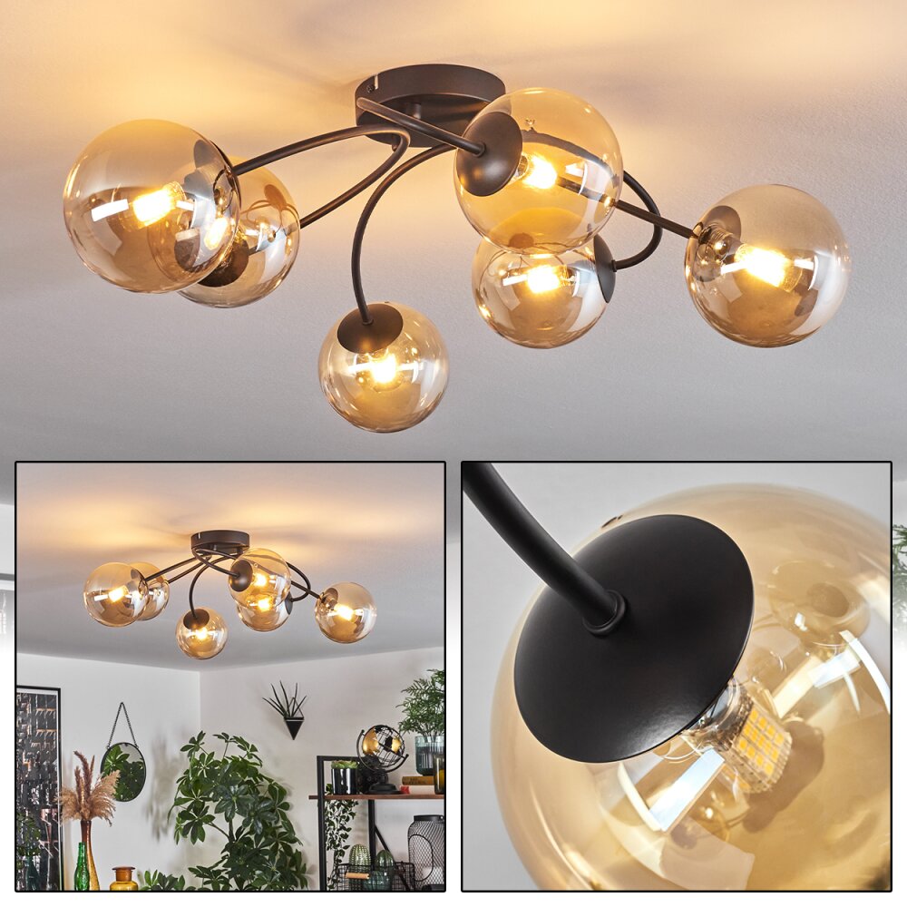 Chehalis Plafoniera - Vetro Ambrato, 6-Luci main product photo