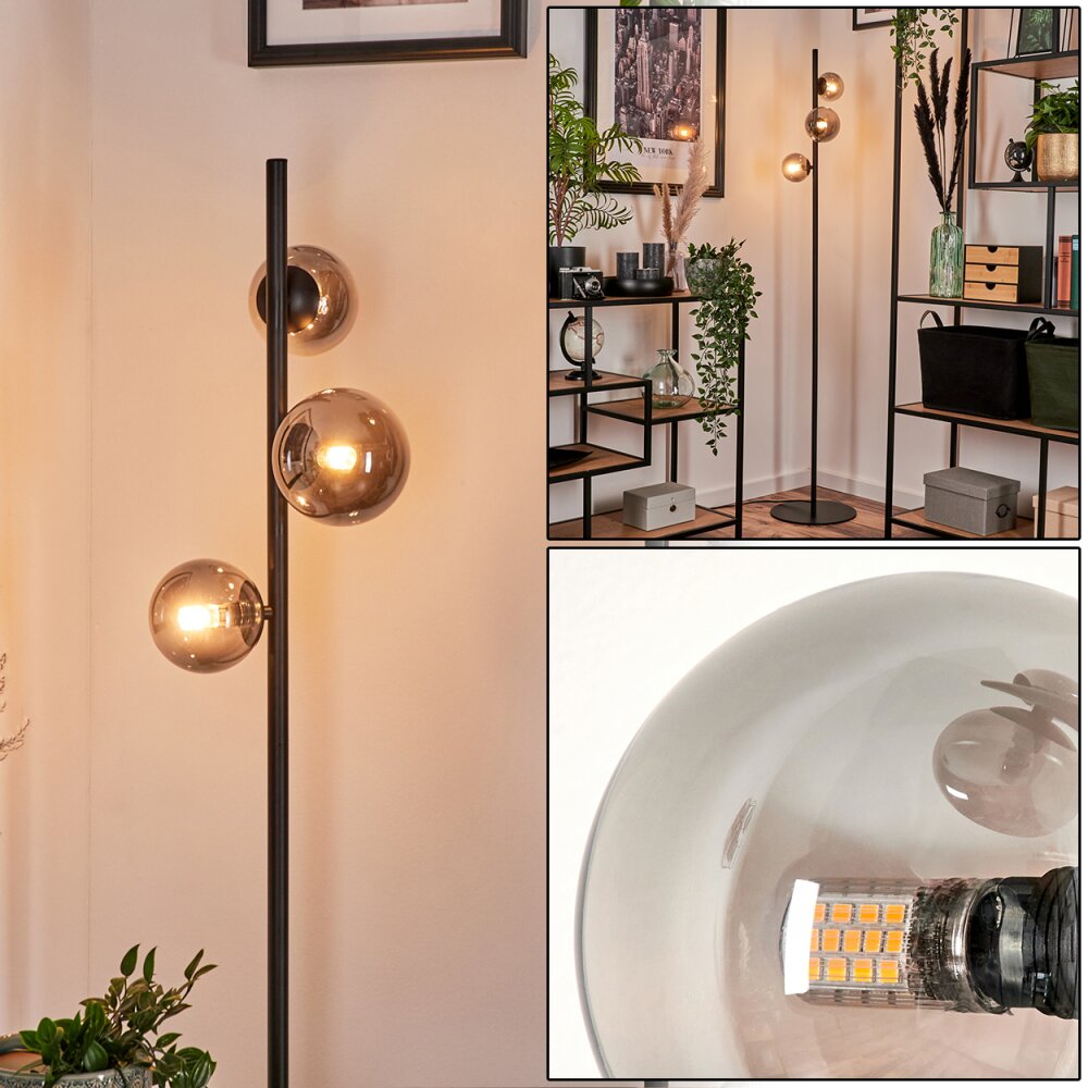 Remaisnil Lampada da terra - Vetro Grigio fumo, 3-Luci main product photo