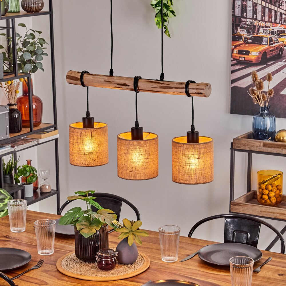 Soungou Lampadario a sospensione Écru, Nero, 3-Luci main product photo