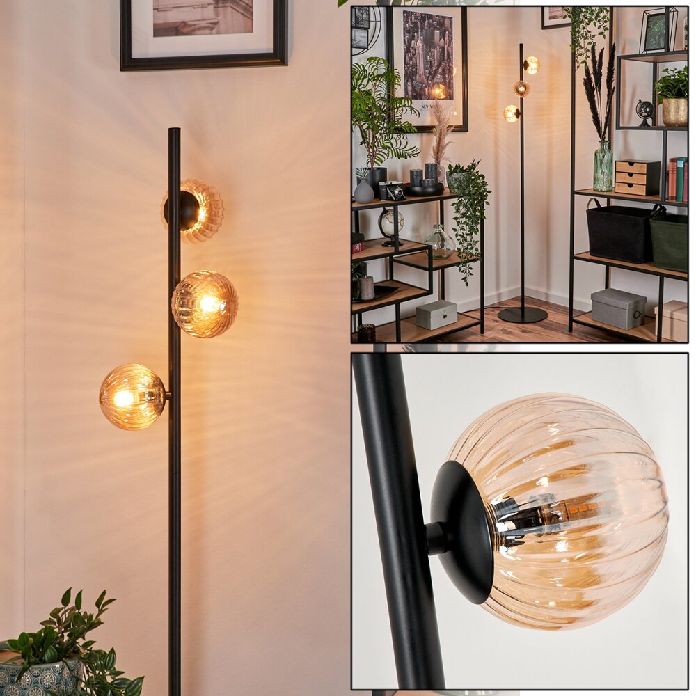 Remaisnil Lampada da terra - Vetro Ambrato, 3-Luci main product photo