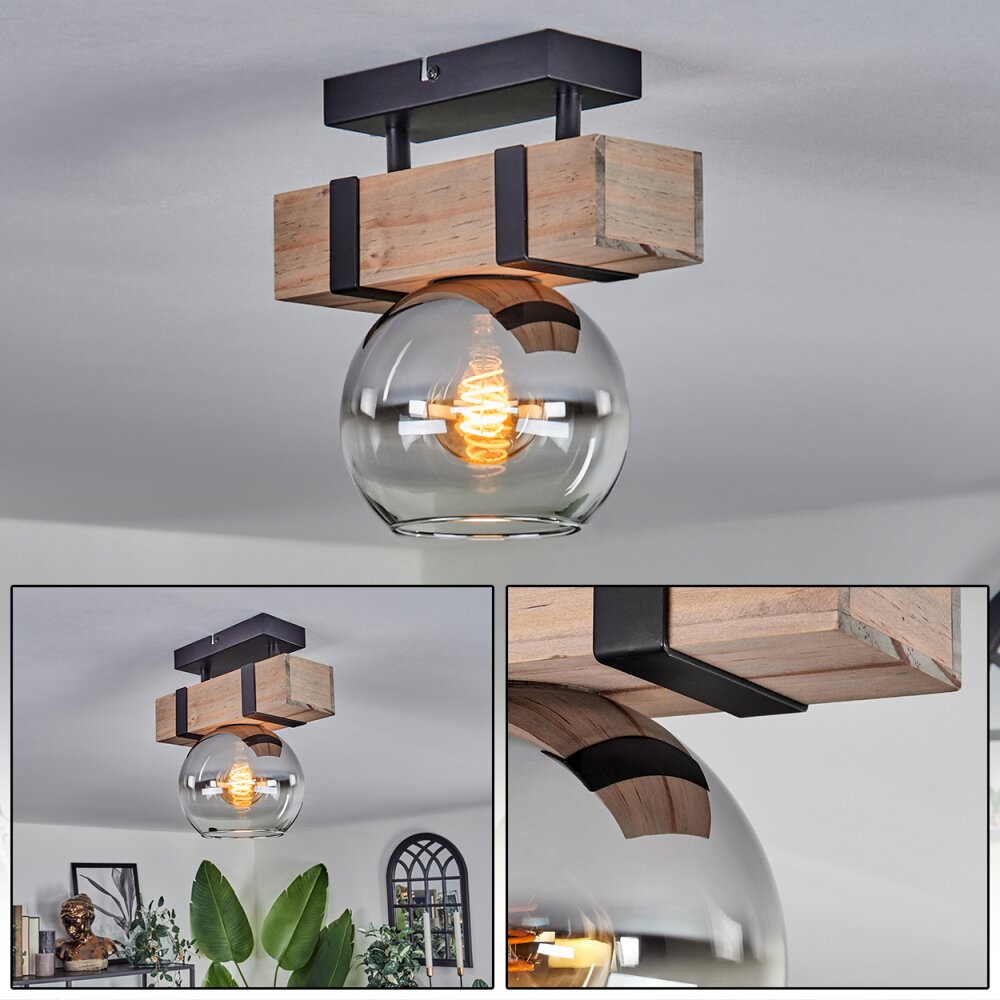 Montgomery Plafoniera - Vetro Écru, Nero, 1-Luce main product photo