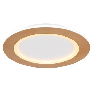 Globo CLAY Plafoniera LED Aspetto del legno, Bianco, 1-Luce