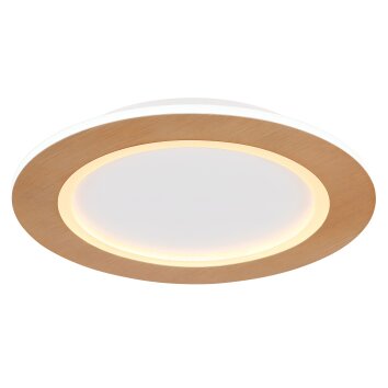 Globo CLAY Plafoniera LED Aspetto del legno, Bianco, 1-Luce