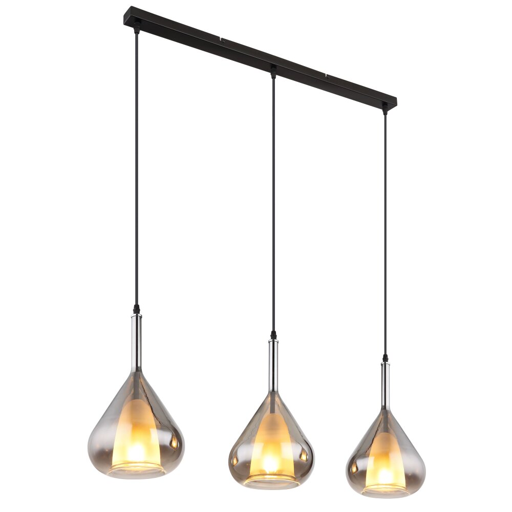 Globo GEEKY Lampadario a sospensione Nero, 3-Luci main product photo