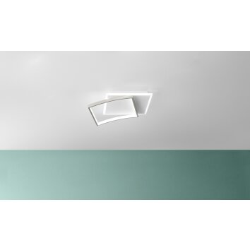 Lutec OVEST Plafoniera LED Argento, Bianco, 1-Luce