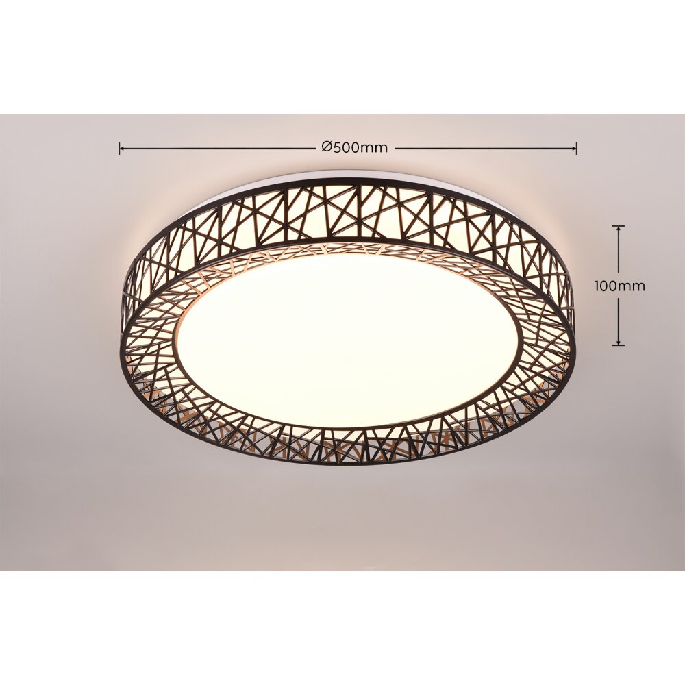Reality CLUSTER Plafoniera LED Nero, 1-Luce, Telecomando