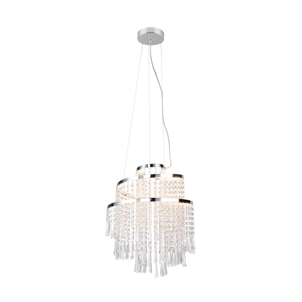 Reality POMP Lampada a Sospensione LED Cromo, 1-Luce, Telecomando main product photo