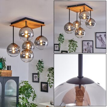 Chehalis Plafoniera - Vetro 15 cm Écru, Nero, 5-Luci