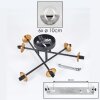 Chehalis Plafoniera - Vetro 10 cm Oro, Nero, 6-Luci