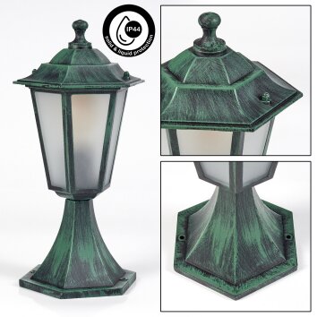 Loria Lampada con piedistallo Verde, Nero, 1-Luce