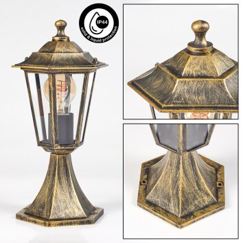 Loria Lampada con piedistallo Marrone, Oro, Nero, 1-Luce