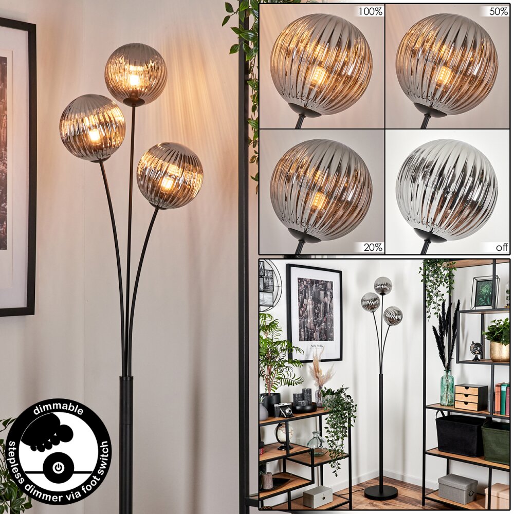 Bernado Lampada da terra - Vetro 15 cm Grigio fumo, 3-Luci main product photo