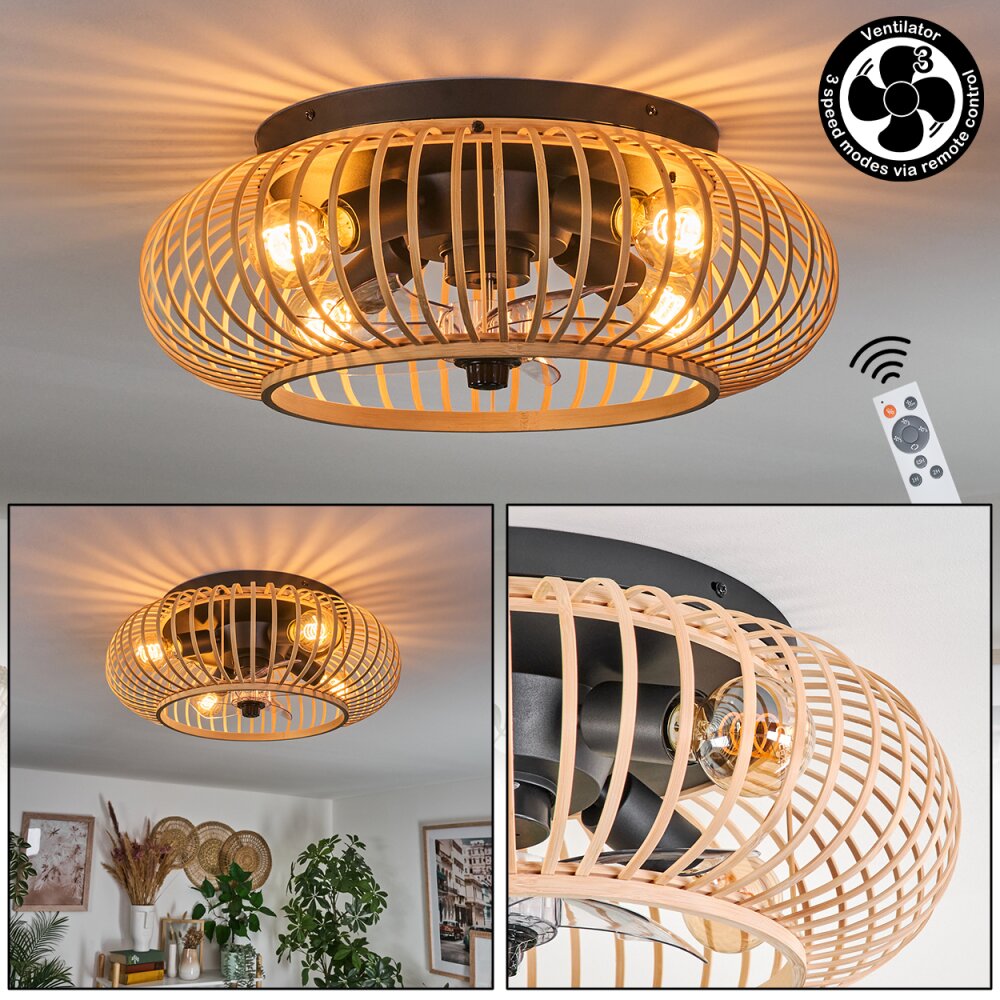 Oravi Plafoniera 50 cm Nero, 4-Luci, Telecomando main product photo