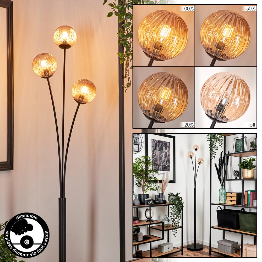 Bernado Lampada da terra - Vetro 10 cm Ambrato, 3-Luci main product photo