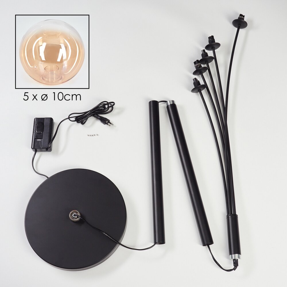 Bernado Lampada da terra - Vetro 10 cm Ambrato, Chiaro, 5-Luci
