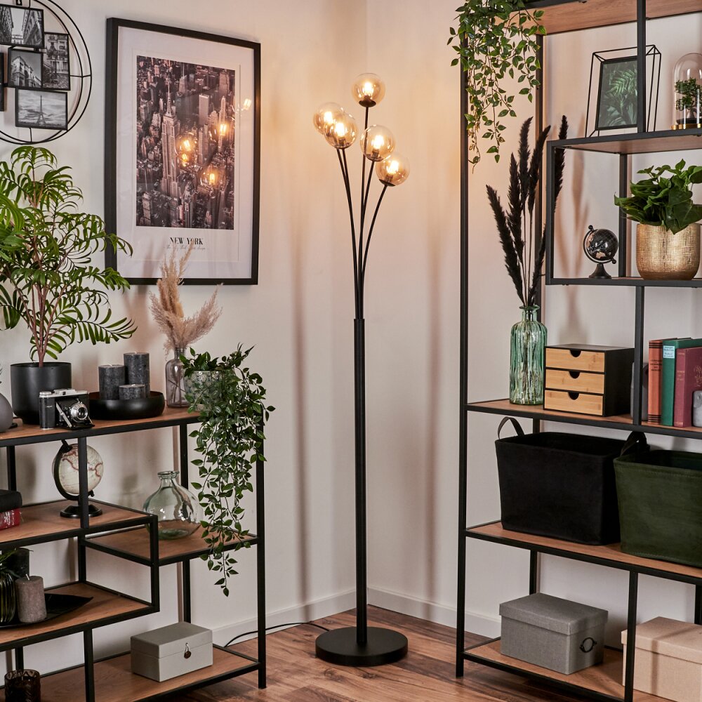 Bernado Lampada da terra - Vetro 10 cm Ambrato, Chiaro, 5-Luci