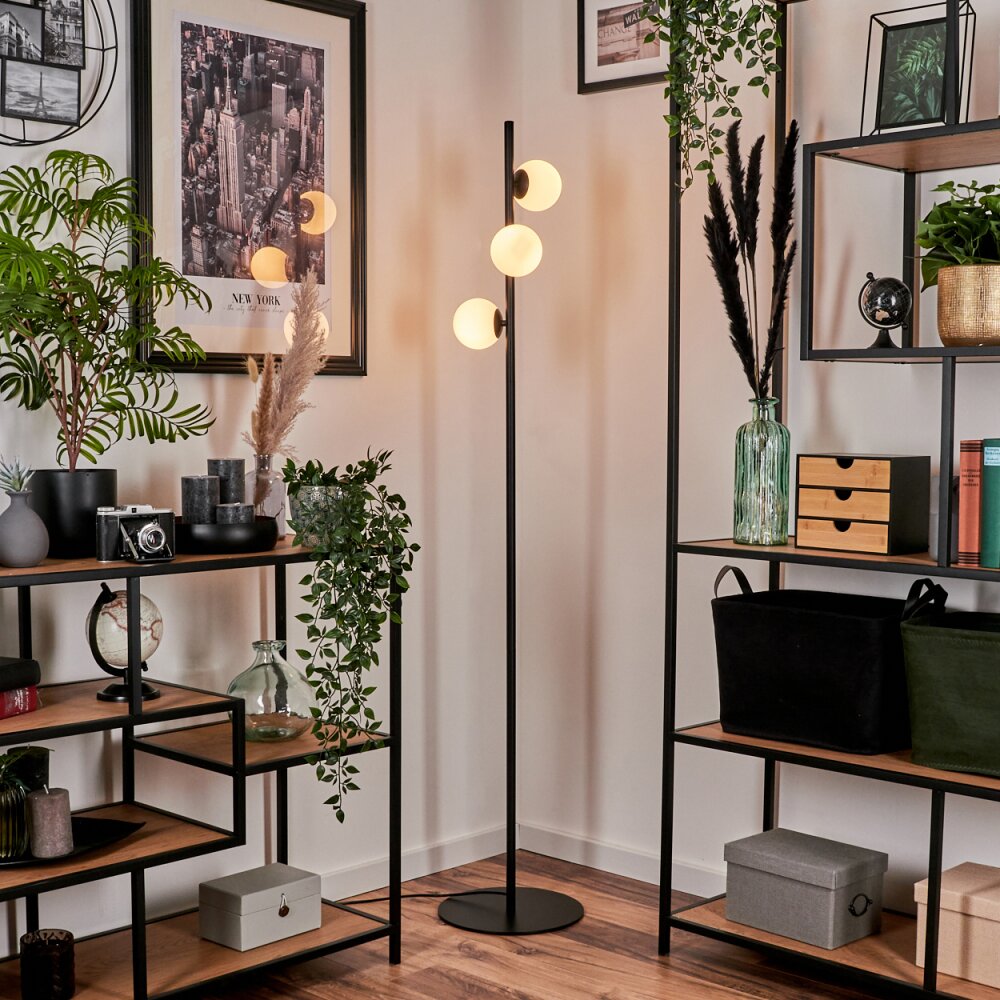 Remaisnil Lampada da terra - Vetro 10 cm Bianco, 3-Luci