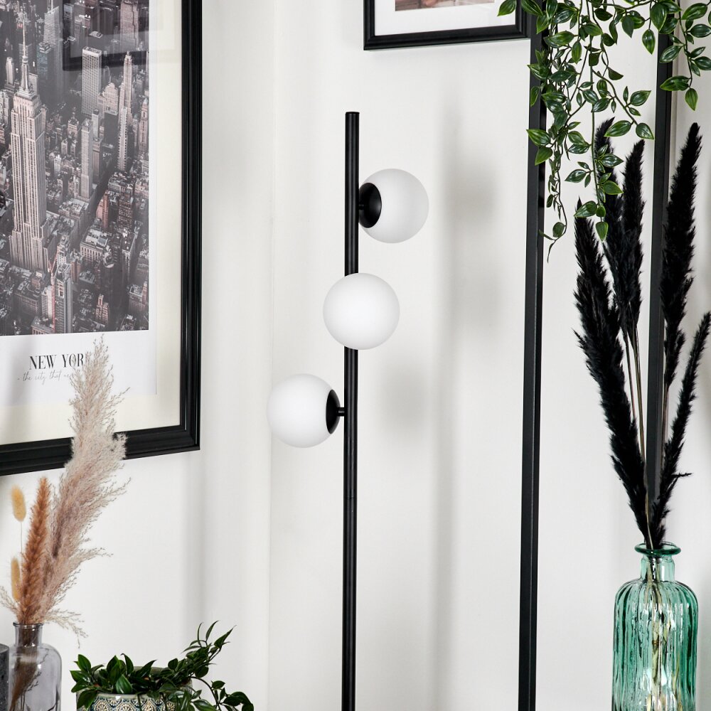 Remaisnil Lampada da terra - Vetro 10 cm Bianco, 3-Luci
