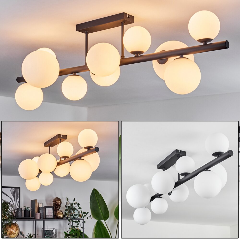 Chehalis Plafoniera - Vetro 10 cm, 12 cm, 15 cm Bianco, 10-Luci main product photo