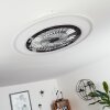 Terradura ventilatore da soffitto LED Cromo, Bianco, 1-Luce, Telecomando