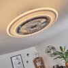 Terradura ventilatore da soffitto LED Cromo, Bianco, 1-Luce, Telecomando