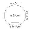 Paralume in vetro Koyoto Vetro di ricambio 25 cm Ambrato, Chiaro