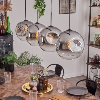 Ripoll Lampadario a sospensione - Vetro 30 cm Cromo, Chiaro, 4-Luci