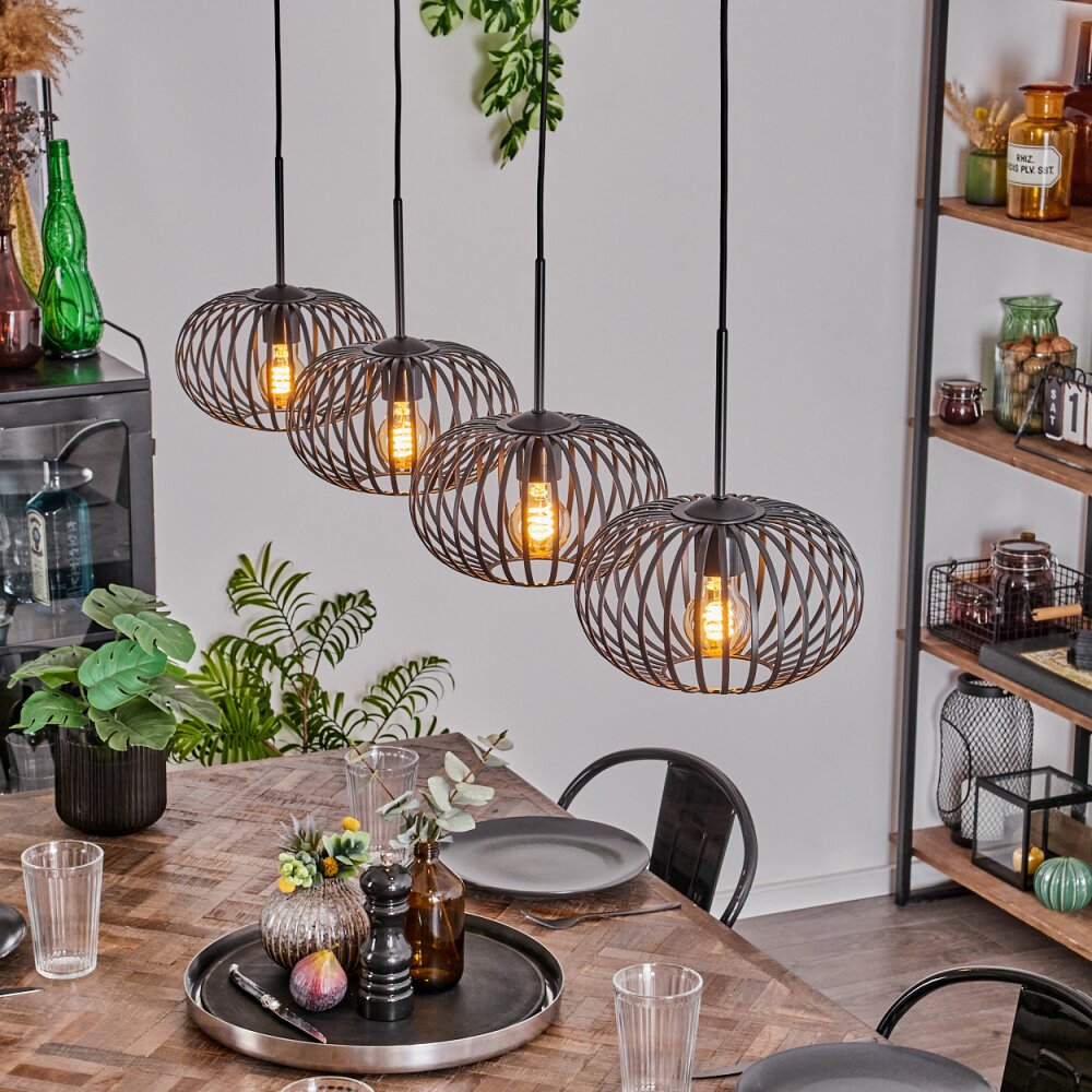 Oravi Lampadario a sospensione - Vetro 25 cm Nero, 4-Luci main product photo