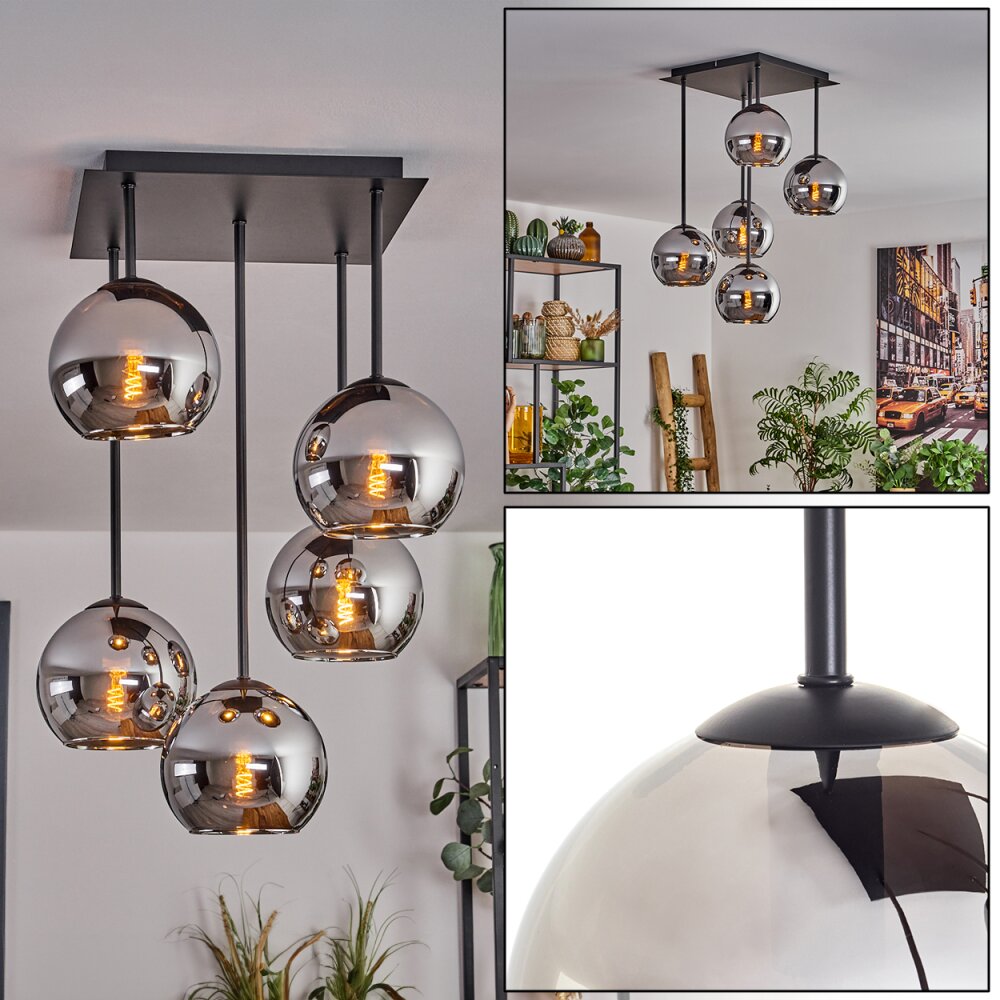 Koyoto Plafoniera - Vetro 15 cm Cromo, 5-Luci main product photo