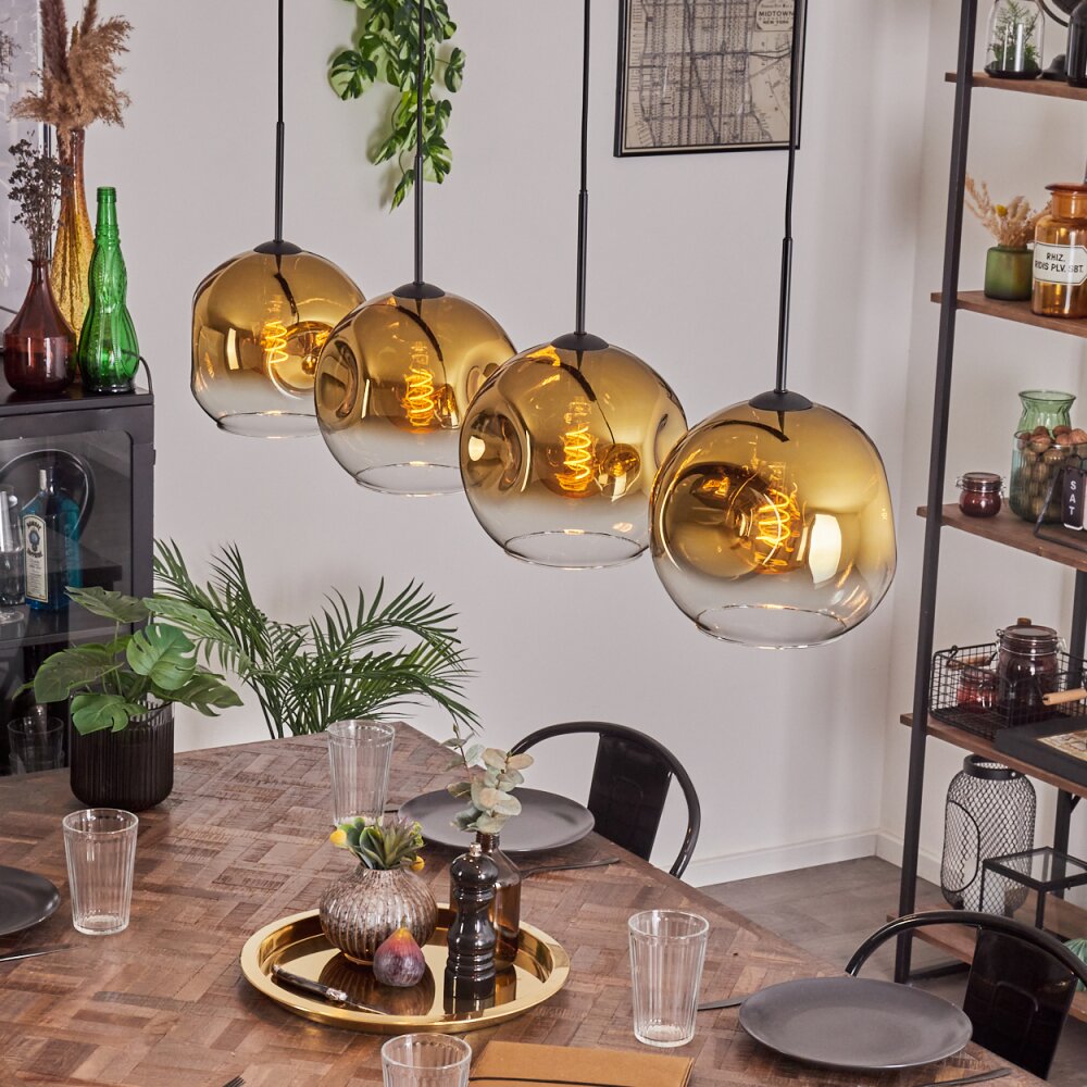 Ripoll Lampadario a sospensione - Vetro 25 cm Oro, Chiaro, 4-Luci main product photo
