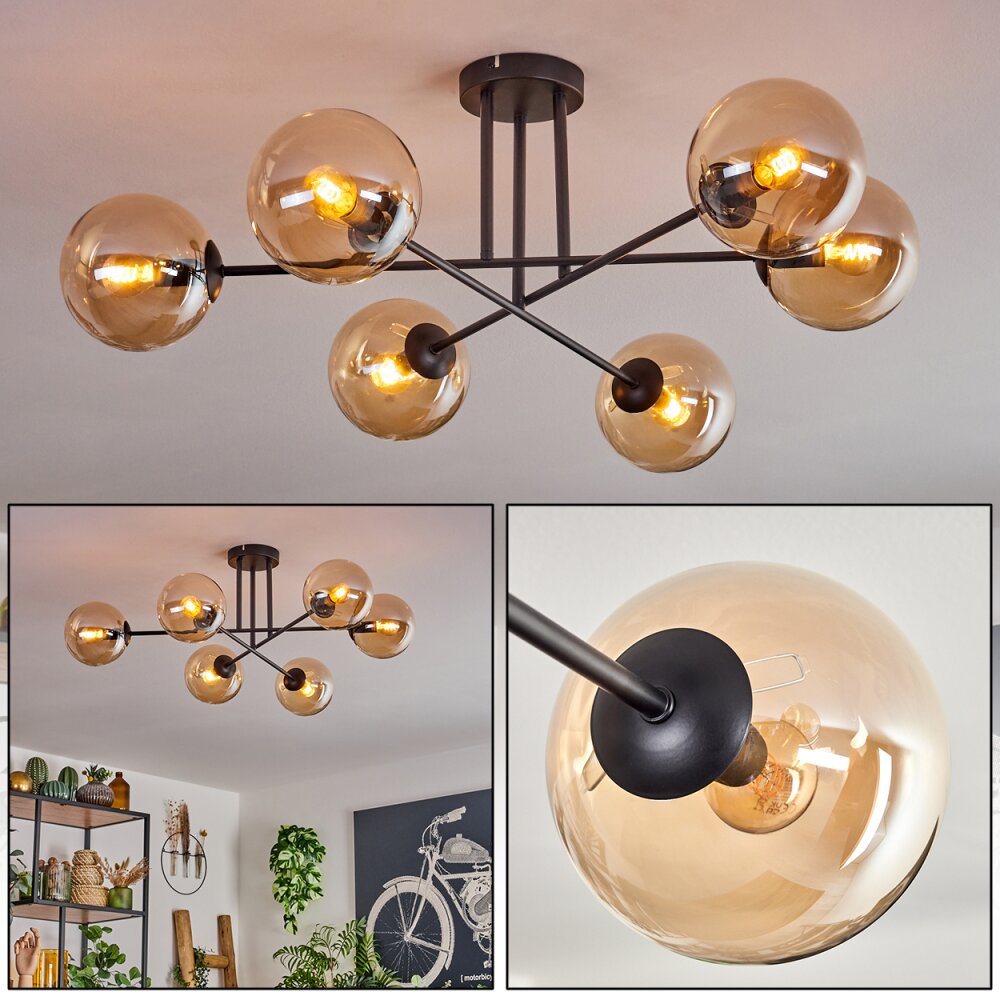 Gastor Plafoniera - Vetro 15 cm Ambrato, 6-Luci main product photo